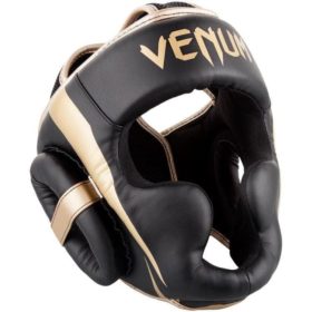 Zwart gouden hoofdbeschermer van Venum Elite.