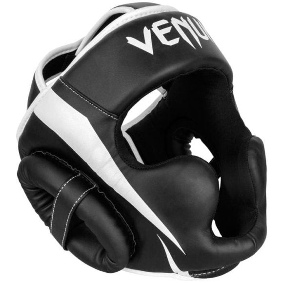Zwart wit hoofdbeschermer van Venum Elite.