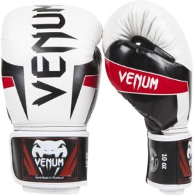 Venum Elite kickbokshandschoenen ice zwart rood 4