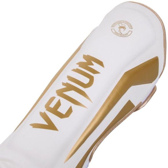 Venum Elite scheenbeschermers wit goud 2