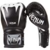 Zwart witte leren (kick)bokshandschoenen van Venum Giant 3.0