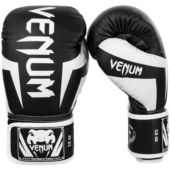 zwart witte (kick)bokshandschoenen van Venum elite
