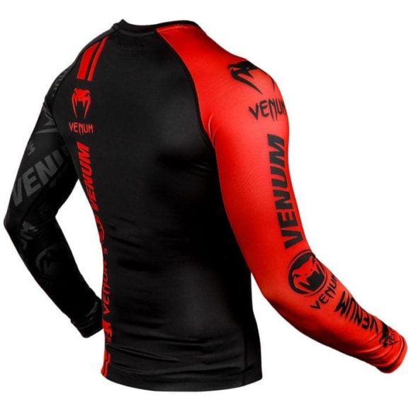 Venum logos rashguard long sleeves zwart rood 3