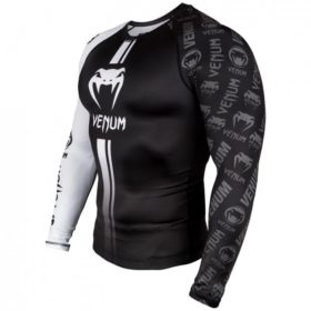 Venum logos rashguard long sleeves zwart wit 2