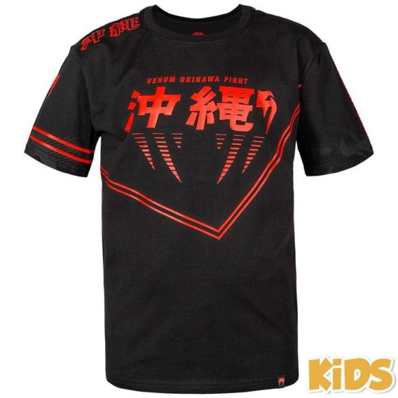 Zwart rood t-shirt voor kids van Venum okinawa 2.0.