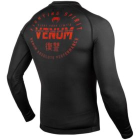 Venum signature rashguard long sleeves zwart rood 3
