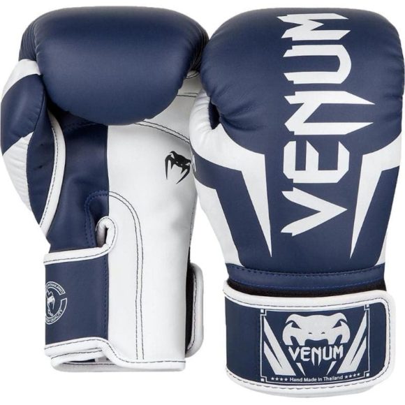 blauw witte (kick)bokshandschoenen van Venum elite