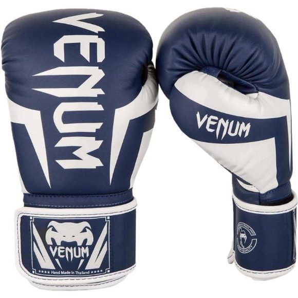 blauw witte (kick)bokshandschoenen van Venum elite