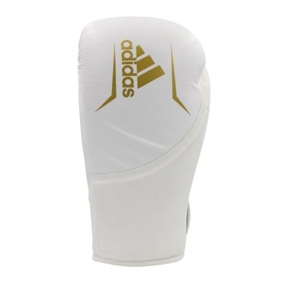 Wit gouden kickbokshandschoenen van Adidas speed 200.