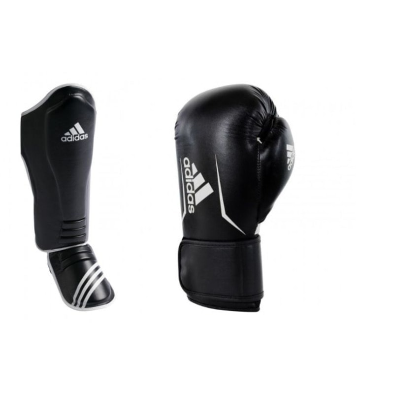 Leia Boom Ik heb een Engelse les Adidas Kickboks Set Zwart-Wit kopen? | Fightplaza