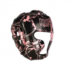 Zwart roze hoofdbeschermer van Booster, de HGL B 2 Youth Marble pink.