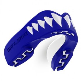 Blauw witte gebitsbeschermer van Safejawz, Shark.