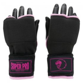 Super Pro Combat Gear binnenhandschoenen met bandage zwart roze 2
