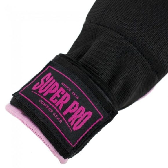 Super Pro Combat Gear binnenhandschoenen met bandage zwart roze 4