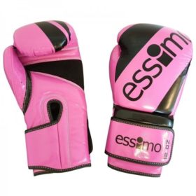 Roze (kick)bokshandschoenen van Essimo Tokyo.