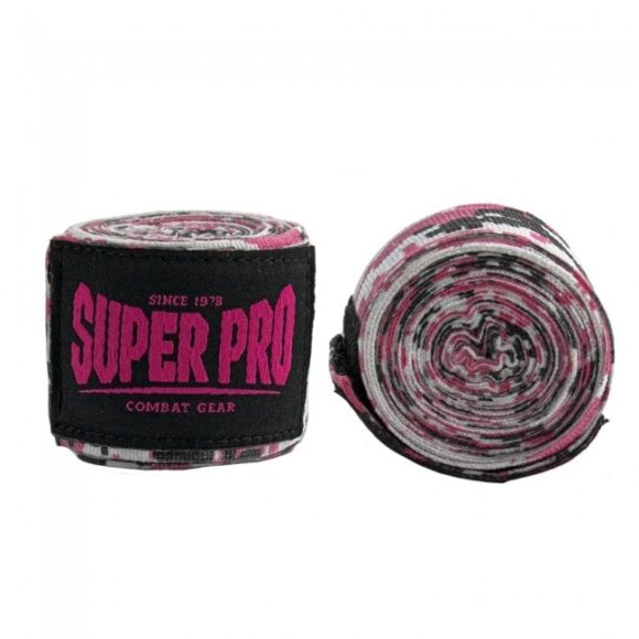 Roze camo boksbandages van Super Pro.