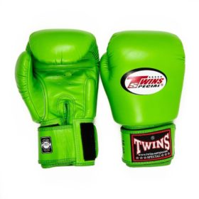 Lime kleur (kick)bokshandschoenen van Twins, de bgvl 3.