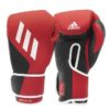 Leren rood zwarte (kick)bokshandschoenen van Adidas, de Speed Tilt 350v.