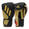 Leren zwart gouden (kick)bokshandschoenen van Adidas, de Speed Tilt 350v.