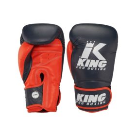 Blauw oranje leren (kick)bokshandschoenen van King, de kpb bg star 15.