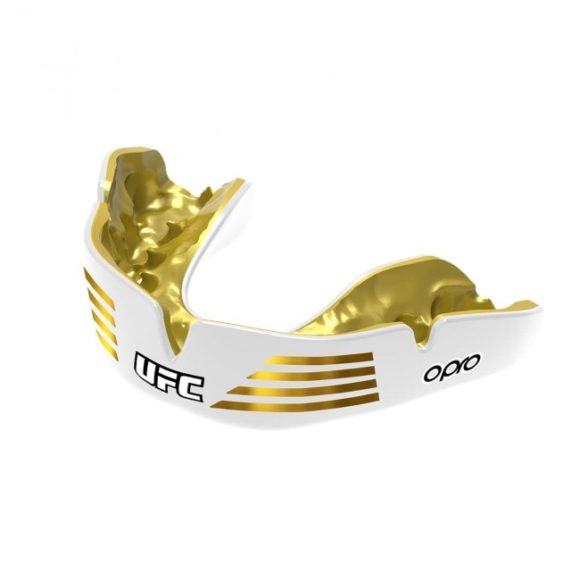 Wit goud boksbitje voor volwassenen van OPRO, instant custom-fit v2 strike.