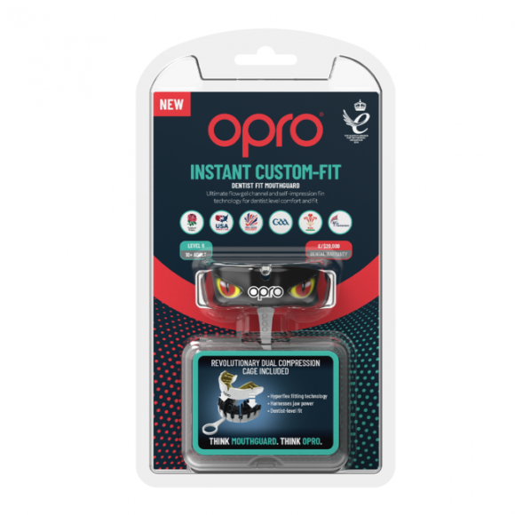 OPRO Gebitsbeschermer Instant Custom Fit V2 Eyes Zwart Rood Goud Volwassenen 2