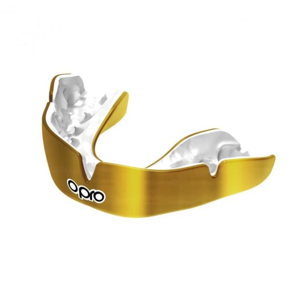 Goud wit boksbitje voor volwassenen van OPRO, instant custom-fit v2.