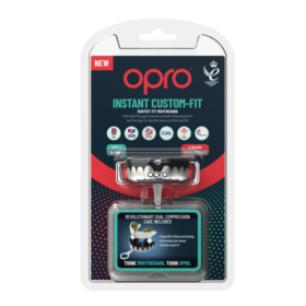 OPRO Gebitsbeschermer Instant Custom Fit V2 Teeth Zwart Zilver Wit Volwassenen 2