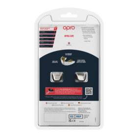 OPRO Gebitsbeschermer Instant Custom Fit V2 Teeth Zwart Zilver Wit Volwassenen 3