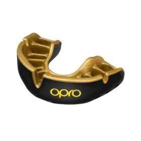 Zwart goud boksbitje voor volwassenen van OPRO, self fit gold edition v2.