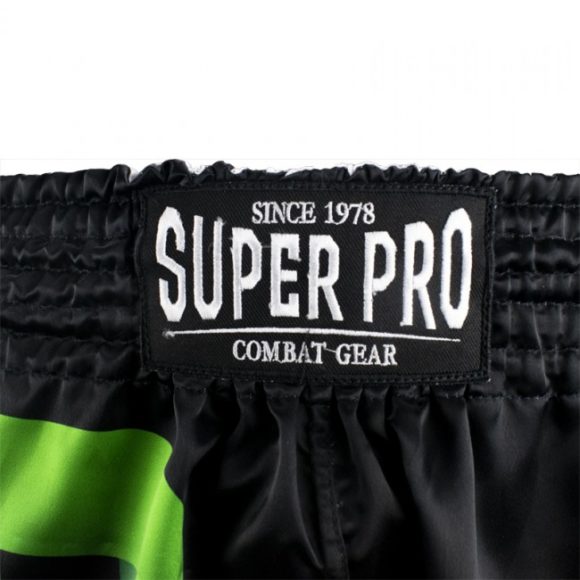 Super Pro Combat Gear Thai En Kickboks Broekje No Mercy Zwart Groen Zilver 2