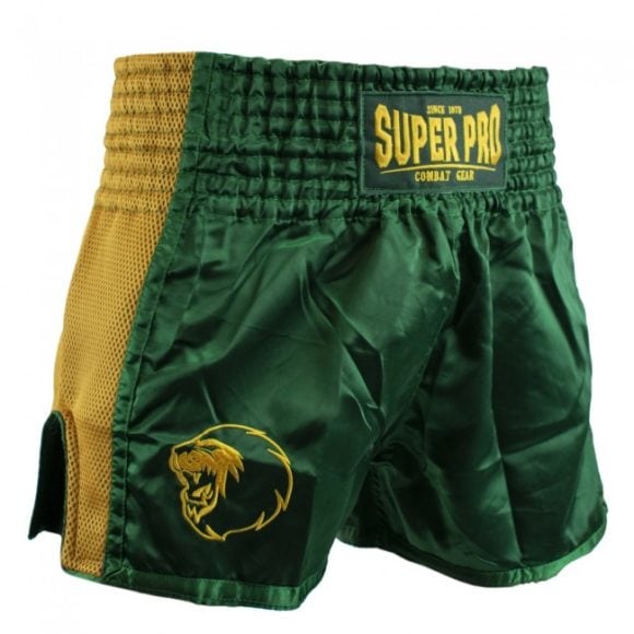 Groen goud thai en kickboks broekje van Super Pro Brave.