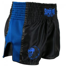 Zwart blauw thai en kickboks broekje van Super Pro Brave.