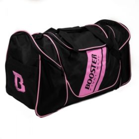 Een zwart roze sporttas van Booster.