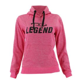 Een roze hoodie van Legend Sports voor volwassenen en kinderen.