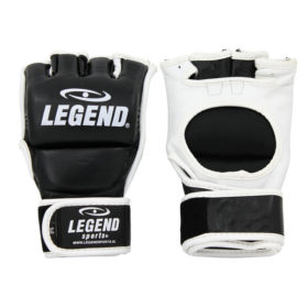 Zwart leren MMA handschoenen van Legend Sports.