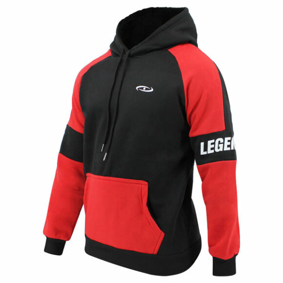 legend sports hoodie dames heren zwart rood fleece 1