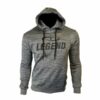 Een grijze hoodie van Legend Sports voor volwassenen en kinderen.
