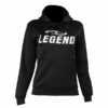 Een zwarte hoodie van Legend Sports voor volwassenen en kinderen.