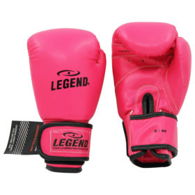 Roze bokshandschoenen voor kinderen van 4-8 jaar van Legend Sports.