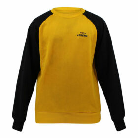 Een geel zwarte trui van Legend Sports voor volwassenen en kinderen.