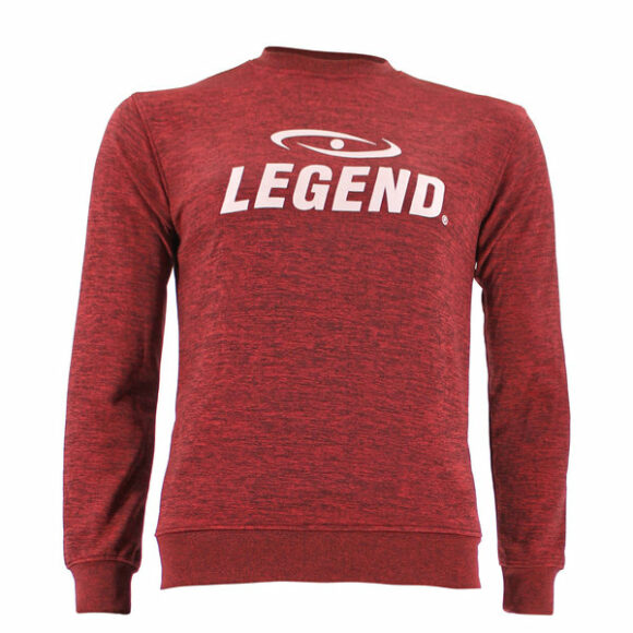 Een rode trui van Legend Sports voor volwassenen en kinderen.