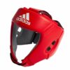 Rood leren Adidas IBA hoofdbeschermer voor boksen voor volwassenen.