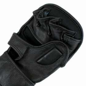 Super Pro Combat Gear Shooter Lederen MMA Handschoenen Zwart Goud 4