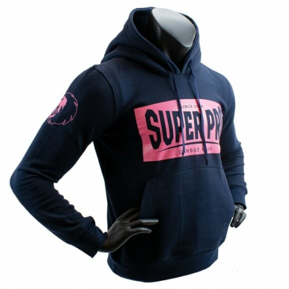 Blauw roze hoodie van Super Pro voor volwassenen en kinderen.