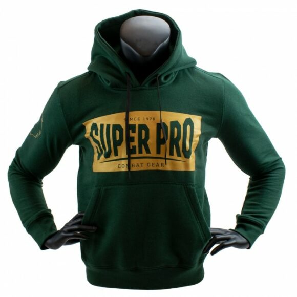Super Pro Hoodie met Rits S.P. Logo Groen Goud 2