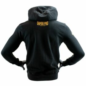 Super Pro Hoodie met Rits S.P. Logo Zwart Goud 4