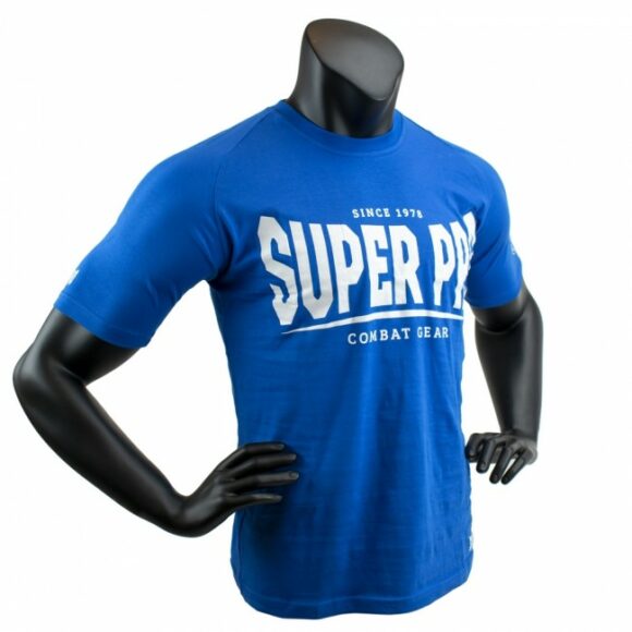 Blauw t-shirt voor kinderen en volwassenen van Super Pro.