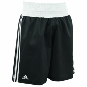 Zwart wit (kick)boksbroekje voor dames en heren van Adidas.