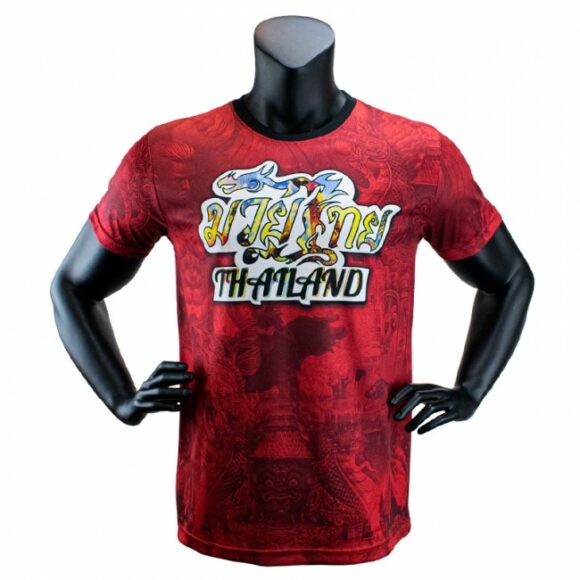 Een rood t-shirt voor dames en heren van Super Pro.